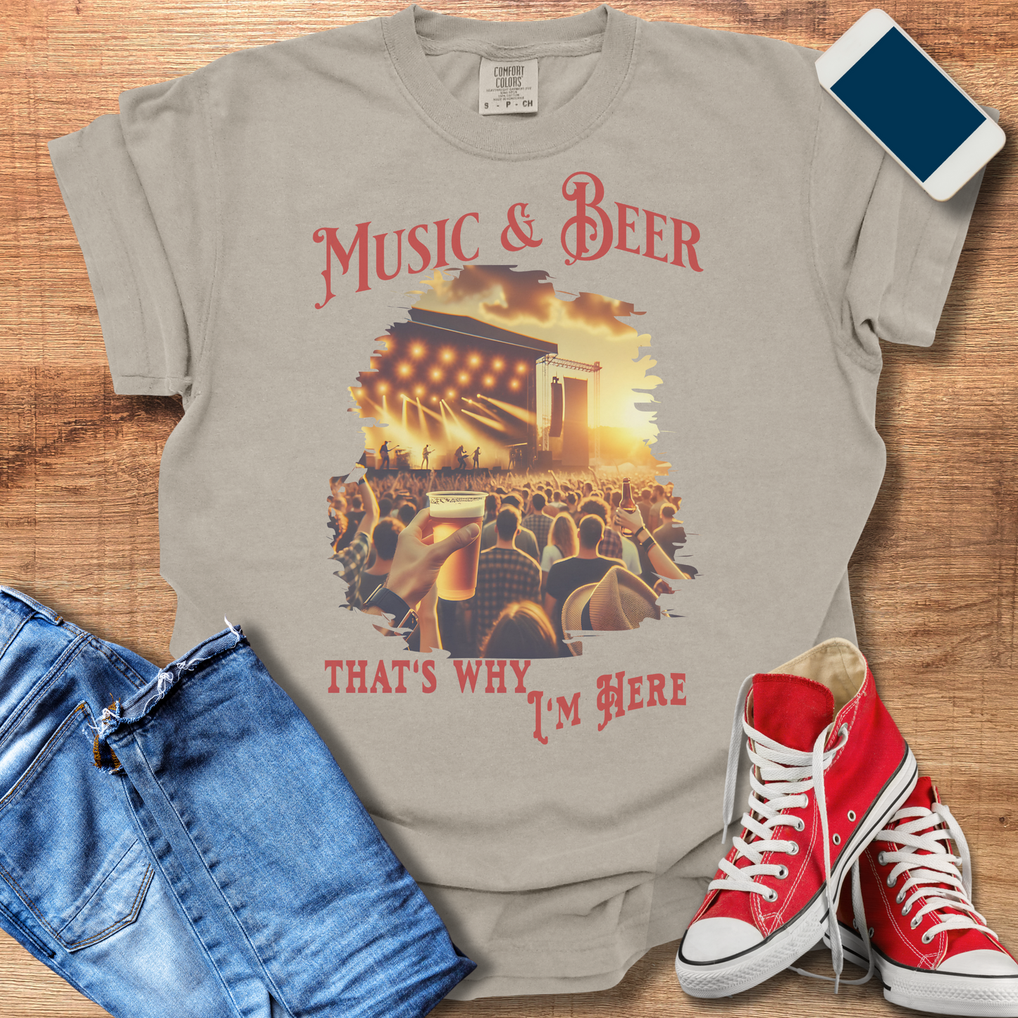 Music and Beer: That's Why I'm Here T-Shirt | Beer Shirts & Gifts for Music Lovers