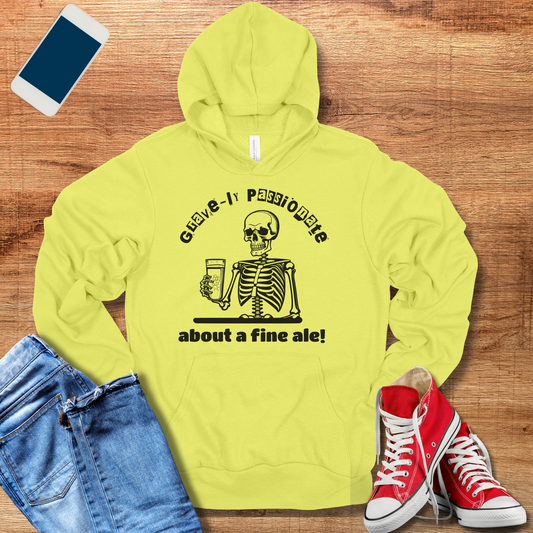 Gravely Passionate About a Fine Ale Hoodie - Funny Skeleton Design