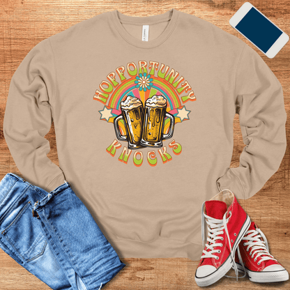 beer sweatshirt in tan