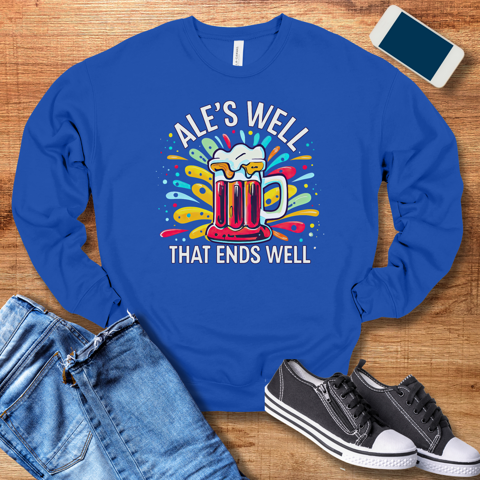 true royal color beer sweatshirt