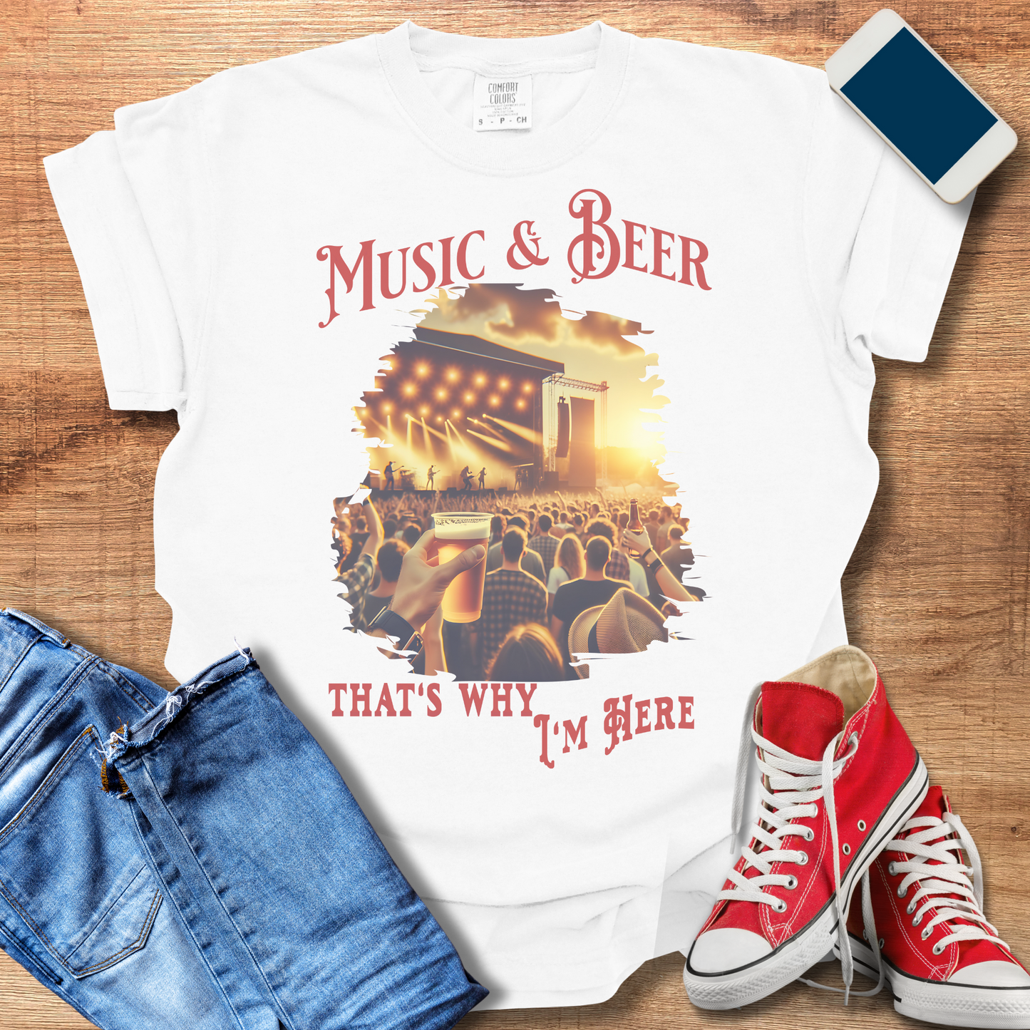 Music and Beer: That's Why I'm Here T-Shirt | Beer Shirts & Gifts for Music Lovers