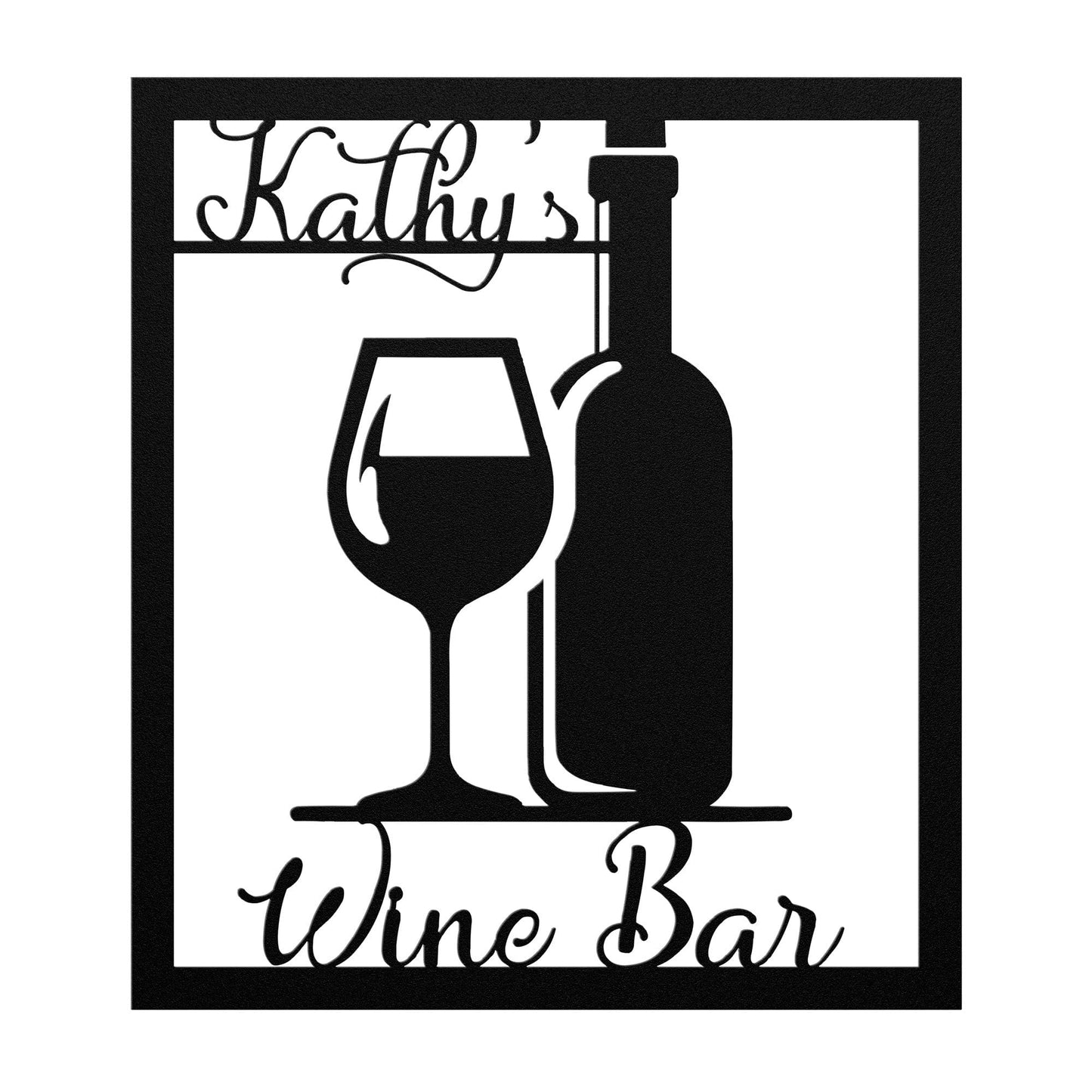 Personalized Wine Bar Custom Metal Sign - Elegant Home Bar Decor