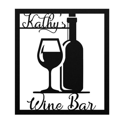 Personalized Wine Bar Custom Metal Sign - Elegant Home Bar Decor